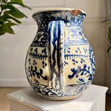 Rare Romanian 1920's Troita Popa Slipware Jug For Sale at 1stDibs