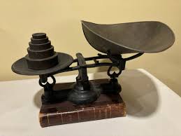 Antique Cast Iron Balance Scale With Tin Pan and Weights - Etsy