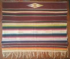VINTAGE SALTILLO SERAPE OMBRE CAMP BLANKET MEXICAN 45.5" x ...