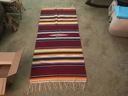 Vintage Mexican Serape 25 x 57 inches Finely Woven Wool ...