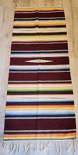 VTG Mexican Saltillo Serape Blanket Rug Wrap Shawl ...