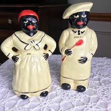 Vintage Americana Salty Peppy Tall Salt Pepper Shakers - Etsy