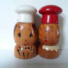 Vintage Wooden Salt and Pepper Shakers -made in Japan-pre ...