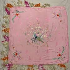 Antique Chinese Silk Linen, Gold Thread, Fine Embroidery Panel. Qing Dynasty. Pheasant. Lanterns. Large Rectangle Size - 79 1/2” X 18 1/4” - Etsy