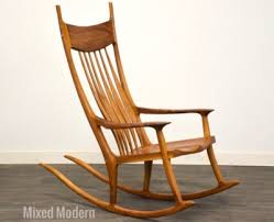Mid century Modern Walnut Sam Maloof Style Rocking Chair | eBay