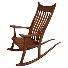 Sexy and elegant all hands crafted rocking chair in the style of sam Maloof For Sale at 1stDibs
