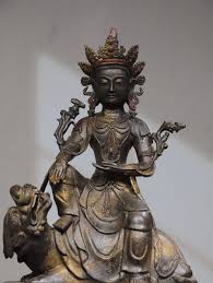 20.5" China Old Tibetan Buddhism temple Bronze gilt ...