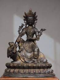 20.5" China Old Tibetan Buddhism temple Bronze gilt ...