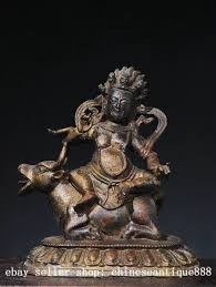 8.2'' Old Tibet Buddhism Bronze Gilt Vajradhara ...