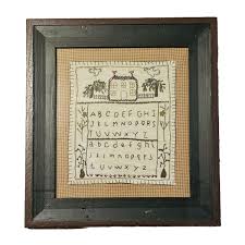 Vintage Freehand Embroidered Alphabet Sampler Quilt Patch 17"×15.5" Framed | eBay