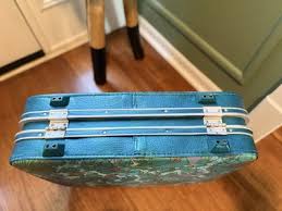 VTG 20” Suitcase Samsonite Fashionaire Teal Flower Power 60's Vintage Hippie | eBay