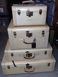 4 Vintage Corbin Sesamee Suitcases / Luggage