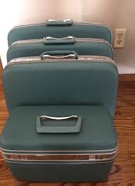 4 Piece Vintage Samsonite Silhouette Luggage Set Blue w ...