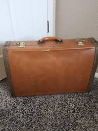 1940s-50s Chestnut Brown Small Honeymoon Suitcase. Mid ...