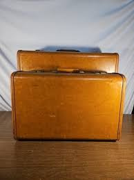 Vintage Brown Leather Towncraft Luggage Hard Suitcases 21 ...