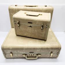 Cream Marble Suitcase Set 3 Piece Vintage Suit Case Set ...