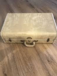 Vintage Samsonite 1940/50 Suitcase Tan, Cream, Marble | eBay