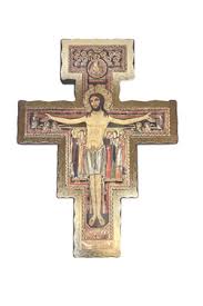 16 3/4" San Damiano Cross with Gold Border – The Franciscan Store