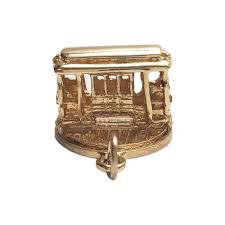 14K Yellow Gold Cable Car Charm #17856 For Sale at 1stDibs