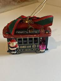 Vintage Christmas Ornament Powell & Hyde Cable Car Santa San ...