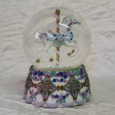 Large 1994 Musical Snow Globe Carousel Horse, San Francisco ...