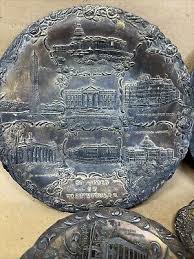 Vintage Souvenir Metal Plate Trinket Dish USA American ...
