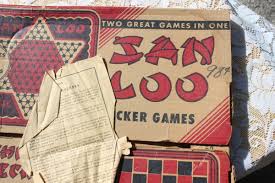 Vintage MCM 1952 IN org Box San Loo Metal Chinese Checkers ...