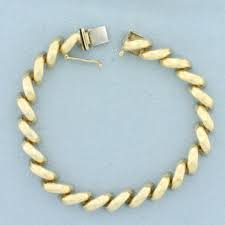 San Marco Macaroni Link Bracelet in 14k Yellow Gold - Etsy