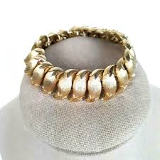 Vintage Crown Trifari San Marco Bracelet Chunky Brushed and ...