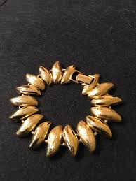 Vintage Napier Gold Tone Chain Bracelet: Textured & Smooth ...