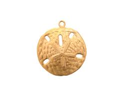 Brass Sand Dollar Charm 22x24mm