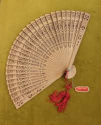 Vintage Wood hand fan Peoples Republic Of China With Tag ...