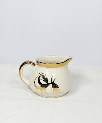 Vintage Gibson & Sons Pottery Mid Century Tea Set in a Hollywood Regency Style With Gold Leaf Accents, Tea Pot, Lid, Creamer and Sugar Bowl - Etsy