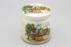 Sandland Ware Staffordshire Porcelain Box, Frank Cooper Cylindrical English Trinket Box, Down Somerset Way Pattern Lidded Tea Caddy Jar - Etsy New Zealand
