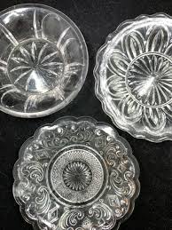3 Antique Early Pattern sandwich Clear glass 1 cup plate 2 ...