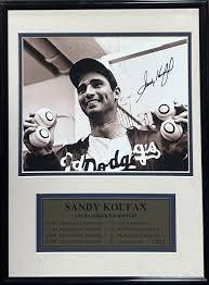 Sandy Koufax Signed 8x10 Framed 4 No Hitters Auto Photo Dodgers GOLDIN COA | eBay