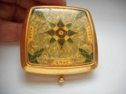 Double Mirror Square Enamel & Crystal Compact | eBay