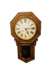 Antique Ansonia Schoolhouse Long Drop Style Wall Clock Runs And Chimes – Unique Antiques of Connecticut
