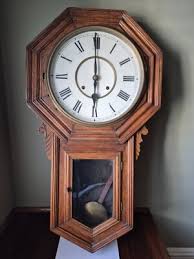 Circa late 1800's Oak School Wall Clock | eBay