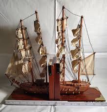 Vintage Original Model 4 Mast Ship Set of Two 6”x6” Book Ends | eBay