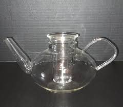 Vintage Schott Mainz Jenaer Glas Clear Glass Tea Pot w ...