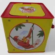 Vintage 1990s Curious George Jack In The Box Musical Tin ...