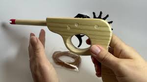 WOOD Rubber Band Toy Gun - Rubber Band Shooter - Vintage ...