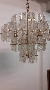 Vintage Glass Chandelier Gilted Brass - Etsy