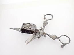 Antique Victorian Era Candle Wick Footed Scissors Silver ...