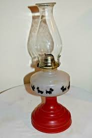 Vintage 1940's - 50's SCOTTISH TERRIERS Oil Kerosene LAMP ...