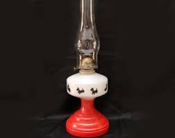 Vintage Scottie Dogs Oil Lamp 1940's Hurricane Lamp With ...