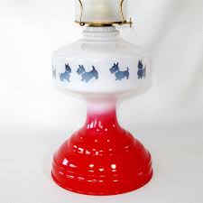 Copperton Lane: Red White Blue Scottie Dog Glass Oil Lamp ...