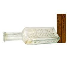 Antique VETERINARIAN BOTTLE "H.H.H. MEDICINE" Aqua 5-3/8 ...