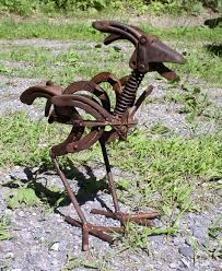 Recycled Horseshoe Bird Sculpture: Welded Metal Garden Art ...